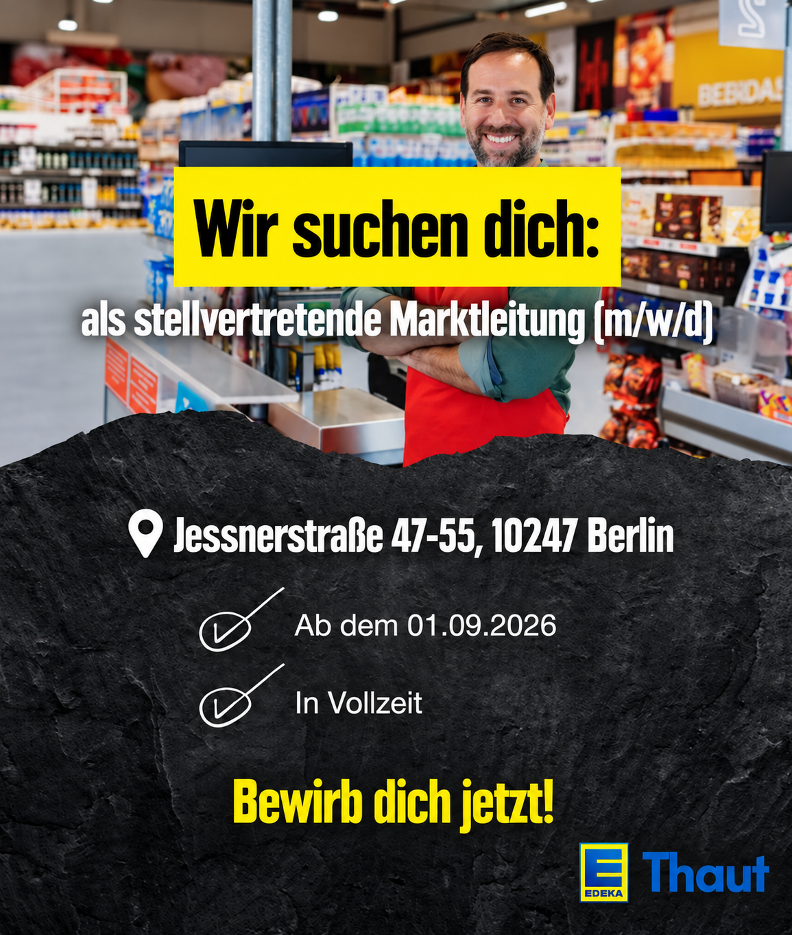 Pop Up für eine Stellenanzeige als stellvertretende Marktleitung (m/w/d)